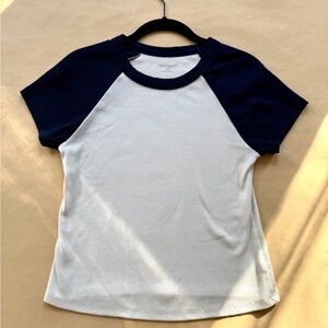 Old Navy Short Sleeve Navy and White Tee